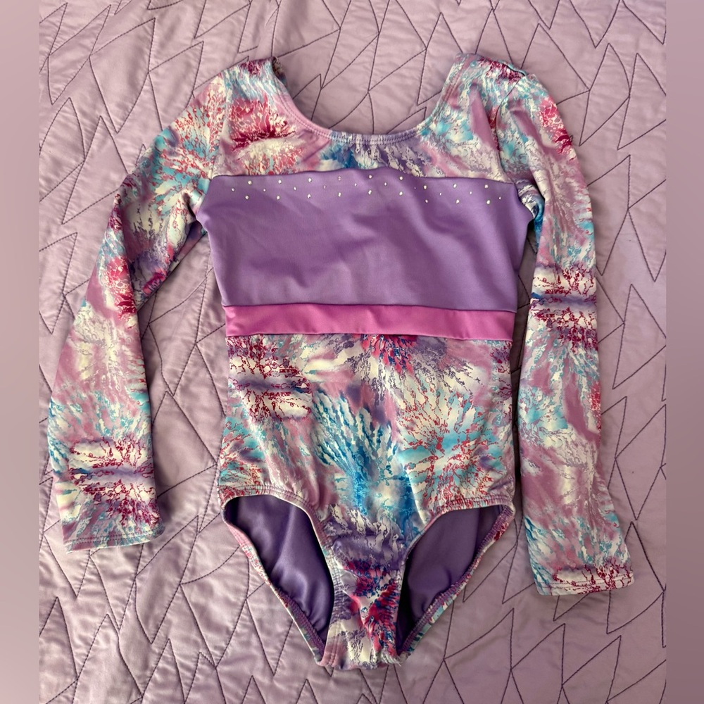 Cat and Jack Colorful Long Sleeve Leotard dance/ gymnastic size s 6/7 guc